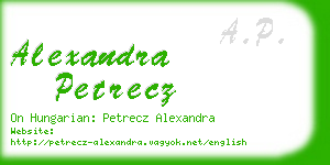 alexandra petrecz business card